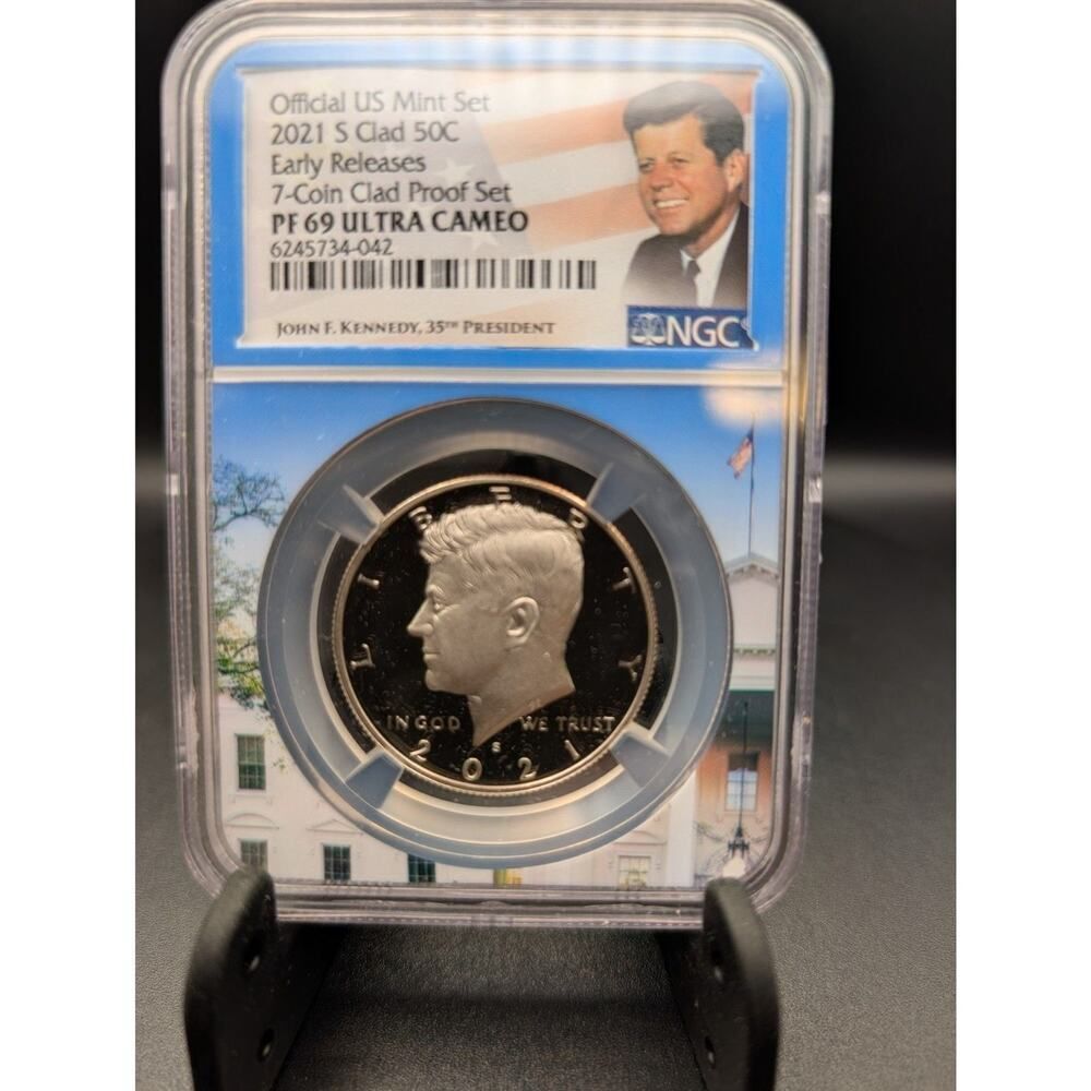 2021‑S Kennedy Half PF69 Ultra Cameo • NGC Early Releases Portrait Label
